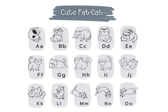 Cute Fat Cat by Pui Art — Dingbats Font — thumbnail 2