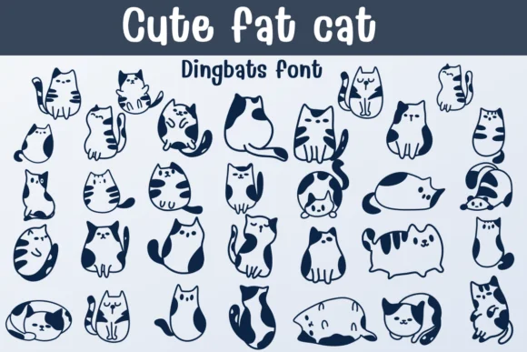 Cute Fat Cat by Sontaya — Dingbats Font