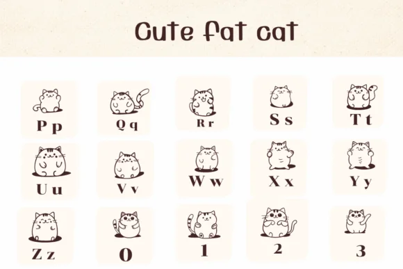 Cute Fat Cat by Ketsarin — Dingbats Font — thumbnail 3