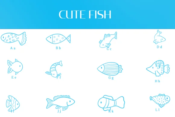 Cute Fish by Heartcraft Atelier — Dingbats Font — thumbnail 2