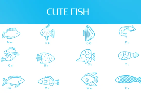 Cute Fish by Heartcraft Atelier — Dingbats Font — thumbnail 3