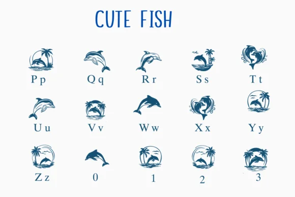 Cute Fish by Nongyao — Dingbats Font — thumbnail 3