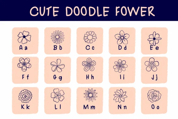 Cute Flower Doodle by Sirinart — Dingbats Font — thumbnail 2