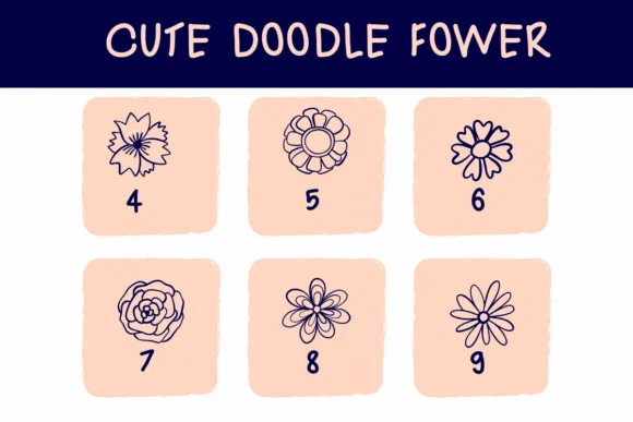 Cute Flower Doodle by Sirinart — Dingbats Font — thumbnail 4