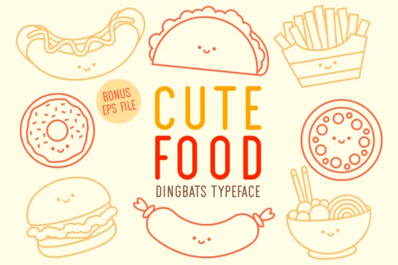 Cute Food by Kelik - 7NTypes — Dingbats Font