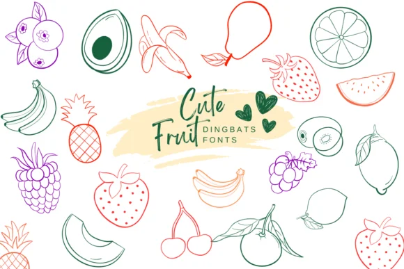 Cute Fruit by Suphitchaya — Dingbats Font
