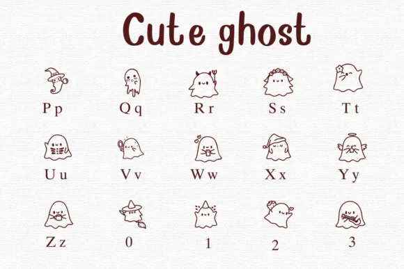 Cute Ghost Font by Nongyao — Dingbats Font — thumbnail 3