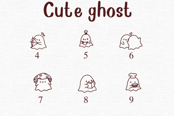 Cute Ghost Font by Nongyao — Dingbats Font — thumbnail 4