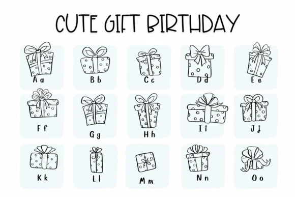 Cute Gift Birthday by Sirinart — Dingbats Font — thumbnail 2