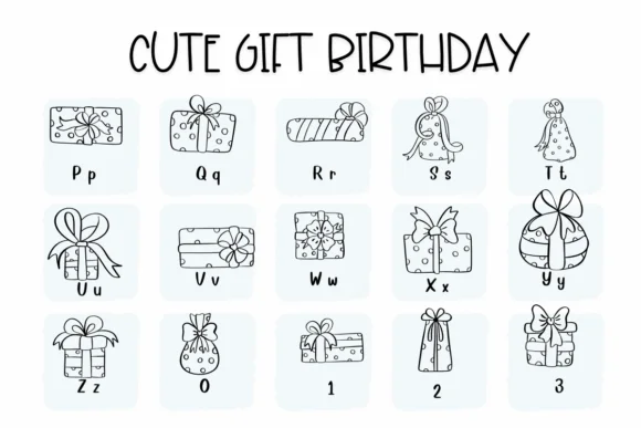 Cute Gift Birthday by Sirinart — Dingbats Font — thumbnail 3