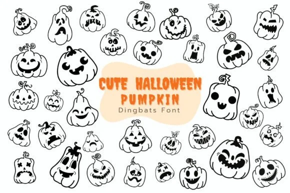 Cute Halloween Pumpkin by Pui Art — Dingbats Font