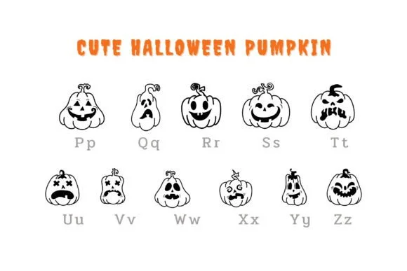 Cute Halloween Pumpkin by Pui Art — Dingbats Font — thumbnail 3
