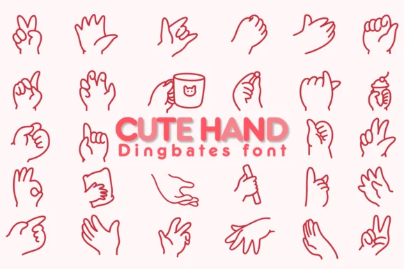 Cute Hand by Chonada — Dingbats Font