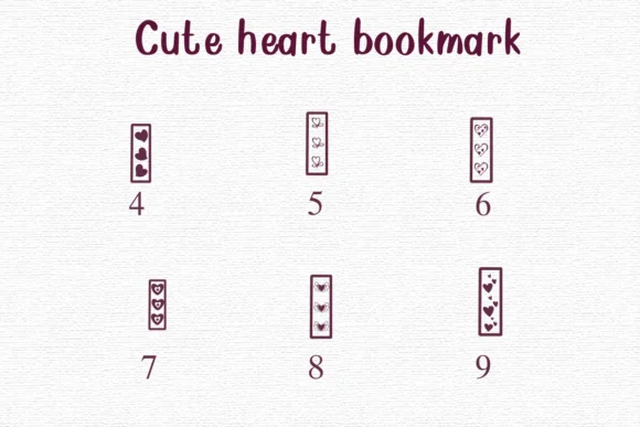 Cute Heart Bookmark by Nongyao — Dingbats Font — thumbnail 4