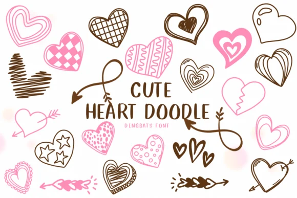 Cute Heart Doodle by CHANOK — Dingbats Font