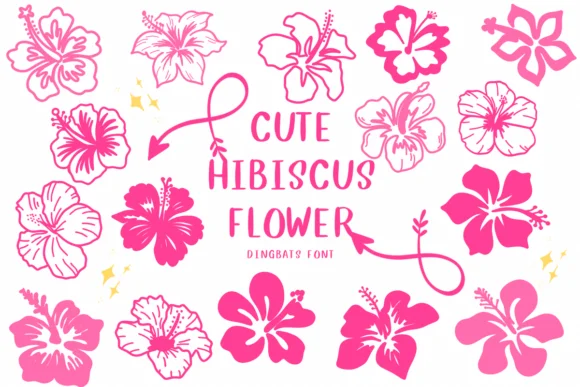 Cute Hibiscus Flower by CHANOK — Dingbats Font