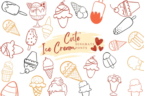 Cute Ice Cream by Suphitchaya — Dingbats Font