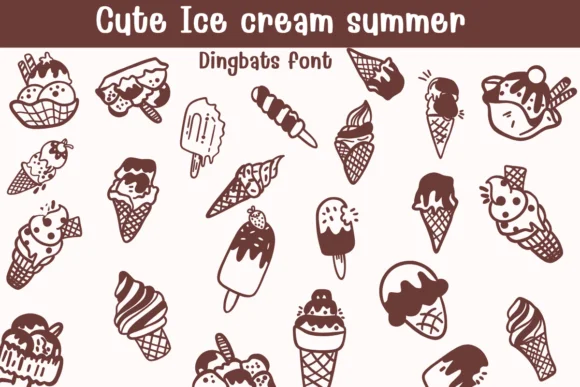 Cute Ice Cream Summer by Sontaya — Dingbats Font