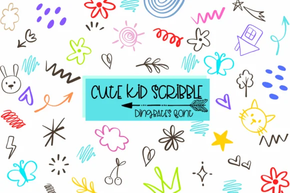 Cute Kid Scribble by Sirinart — Dingbats Font