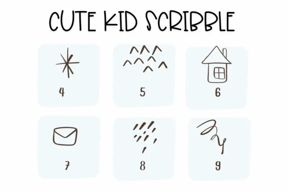 Cute Kid Scribble by Sirinart — Dingbats Font — thumbnail 4