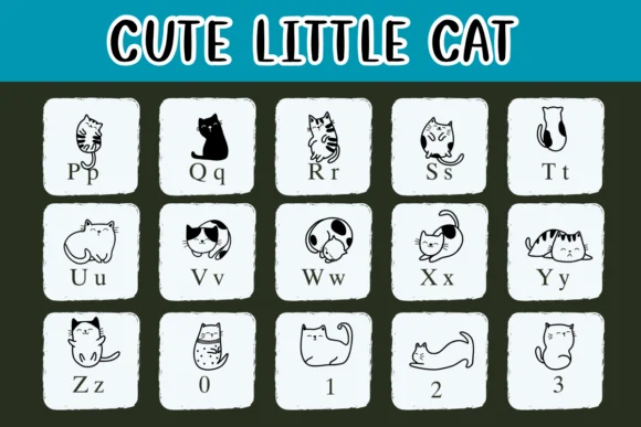 Cute Little Cat by Nongyao — Dingbats Font — thumbnail 3