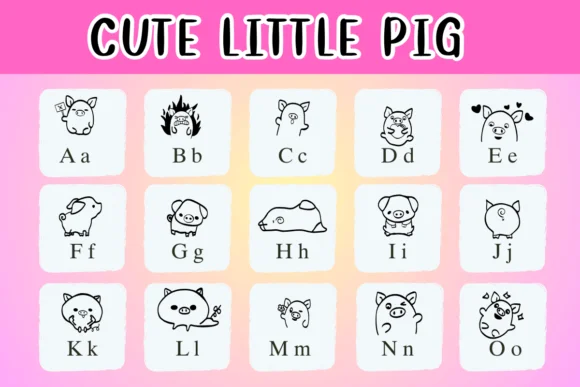Cute Little Pig by Nongyao — Dingbats Font — thumbnail 2