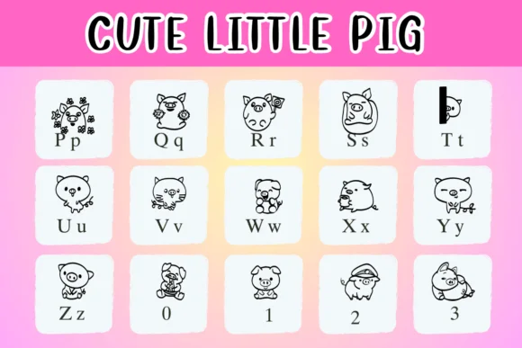 Cute Little Pig by Nongyao — Dingbats Font — thumbnail 3