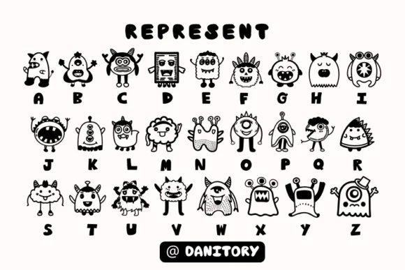 Cute Monster by danita.kukkai — Dingbats Font — thumbnail 2