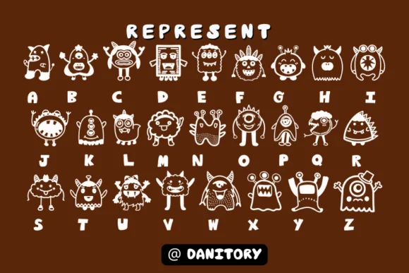 Cute Monster by danita.kukkai — Dingbats Font — thumbnail 3
