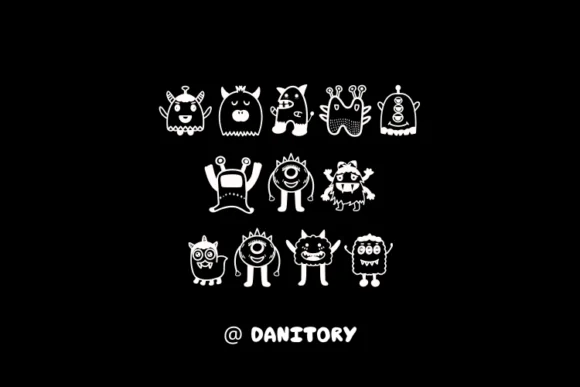 Cute Monster by danita.kukkai — Dingbats Font — thumbnail 4
