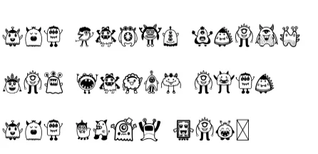 Cute Monster by danita.kukkai — Dingbats Font — thumbnail 6