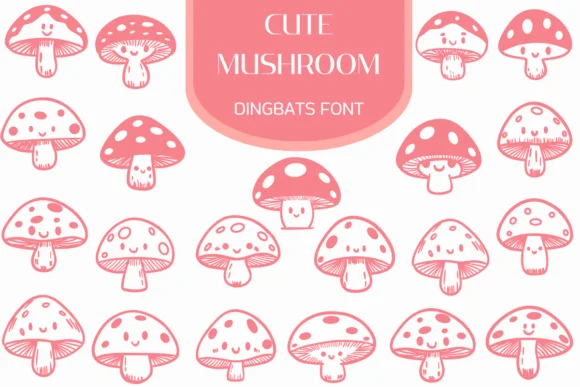 Cute Mushroom by Heartcraft Atelier — Dingbats Font