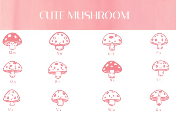 Cute Mushroom by Heartcraft Atelier — Dingbats Font — thumbnail 3
