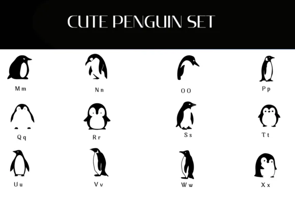 Cute Penguin Set by Heartcraft Atelier — Dingbats Font — thumbnail 3