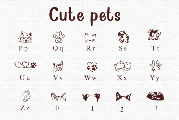 Cute Pets by Nongyao — Dingbats Font — thumbnail 3