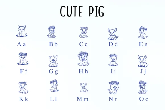 Cute Pig by Nongyao — Dingbats Font — thumbnail 2