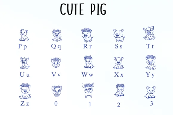 Cute Pig by Nongyao — Dingbats Font — thumbnail 3