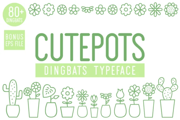 Cute Pots by Kelik - 7NTypes — Dingbats Font