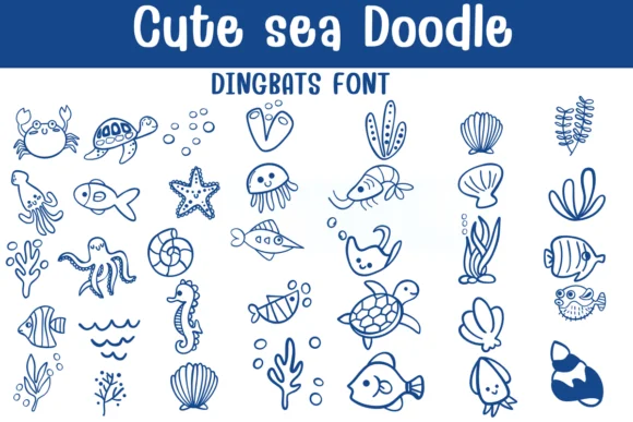 Cute Sea Doodle by Sontaya — Dingbats Font