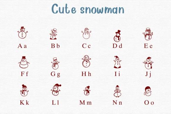 Cute Snowman by Nongyao — Dingbats Font — thumbnail 2