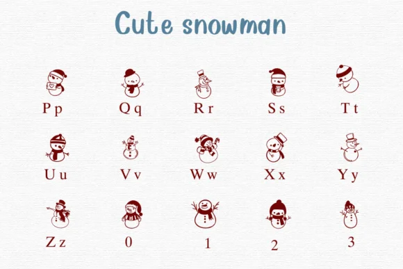 Cute Snowman by Nongyao — Dingbats Font — thumbnail 3