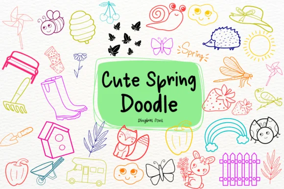 Cute Spring Doodle by Petal Pixels — Dingbats Font