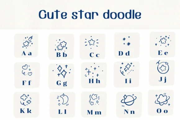 Cute Star Doodle by Ketsarin — Dingbats Font — thumbnail 2