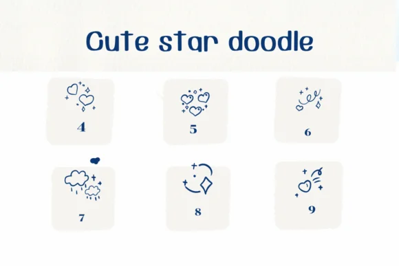 Cute Star Doodle by Ketsarin — Dingbats Font — thumbnail 4
