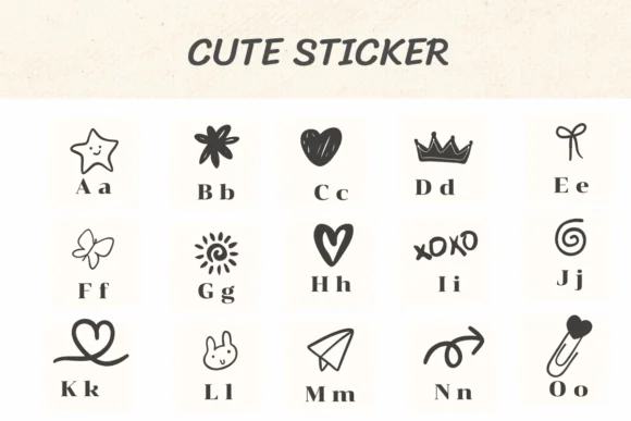 Cute Sticker by Ketsarin — Dingbats Font — thumbnail 2