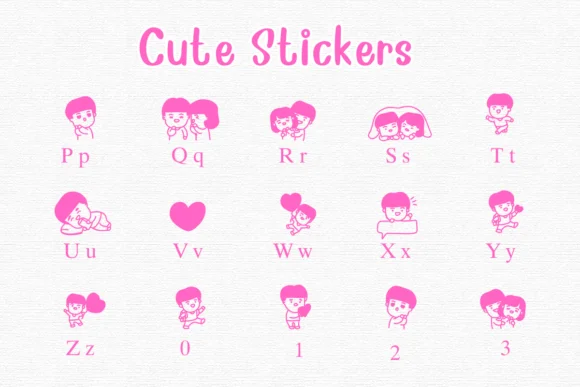 Cute Stickers by Nongyao — Dingbats Font — thumbnail 3