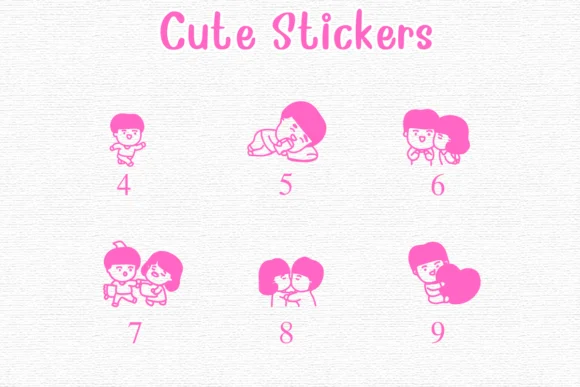 Cute Stickers by Nongyao — Dingbats Font — thumbnail 4