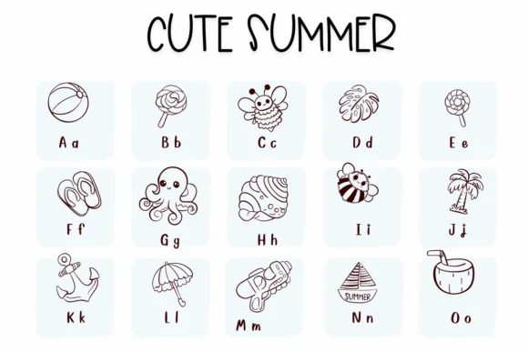Cute Summer by Sirinart — Dingbats Font — thumbnail 2