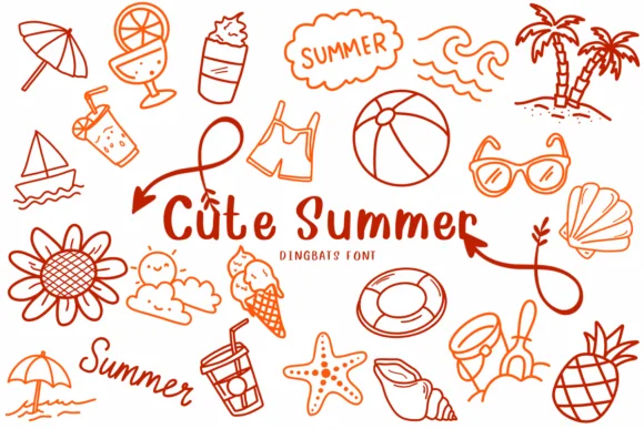 Cute Summer by CHANOK — Dingbats Font