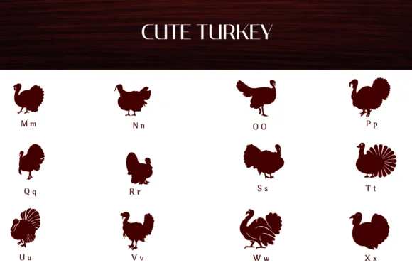 Cute Turkey by Heartcraft Atelier — Dingbats Font — thumbnail 3